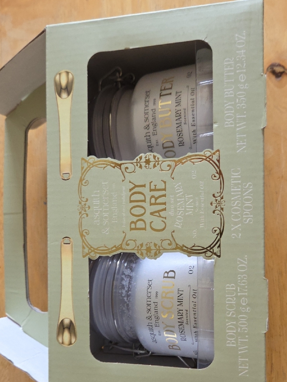 NIB Asquith & Somerset Rosemary Mint Body Care Set - Green